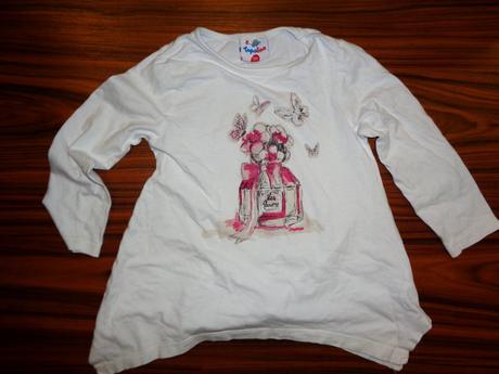 Bílé romantické cípaté tuničkové tričko, topolino,104