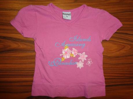 Růžové tričko s hawai květy, 116
