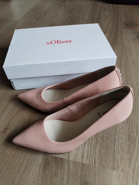 Nové lodičky s.oliver 41 růžové lesklé, s.oliver,41