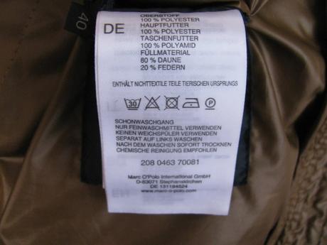 Péřová hnědá zimní bunda marc o'polo, marc o´polo,40