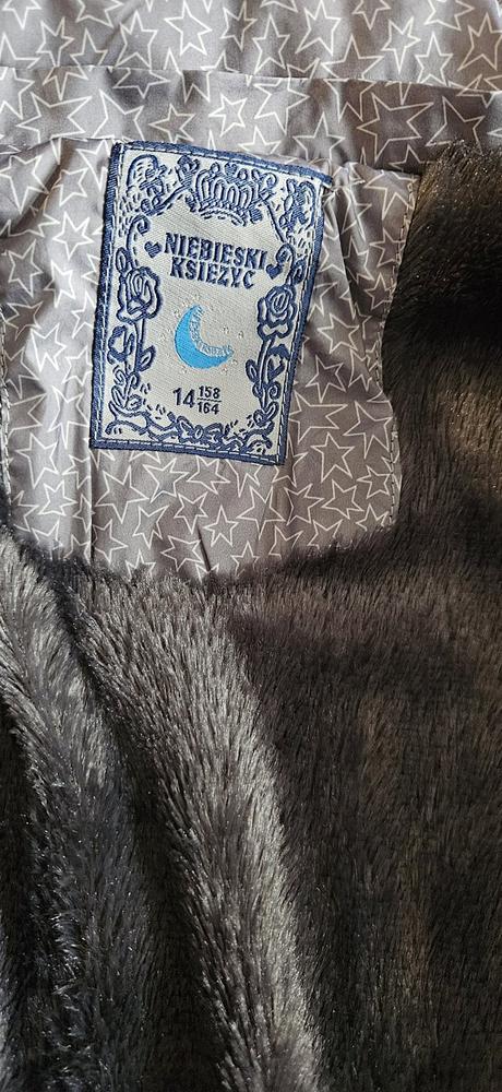 Dívčí zimní bunda, šedá s hvězdičkama, vel.158/164, 158