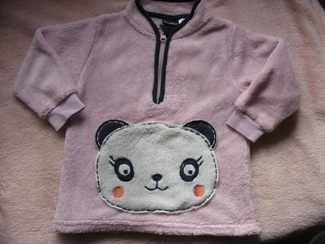 Růžová fleesová mikina s pandou vel. 86/92 lupilu, lupilu,86