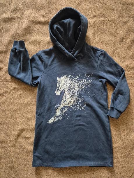 Dívčí dlouhá mikina s koněm tchibo vel. 134/140, tchibo,134