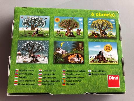 12 dřevěných kostek krtkův barevný rok 3+ dino,