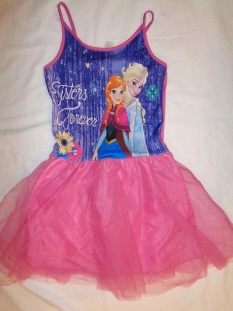 Luxusní šaty frozen s tylovou sukní - bodýčkové, c&a,134 / 140