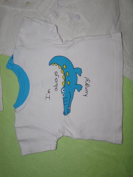 4+1ks balík košile, vesta, kalhoty, triko, v.68, 68–80