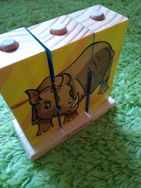 Dřevěné kostky se zvířátky,