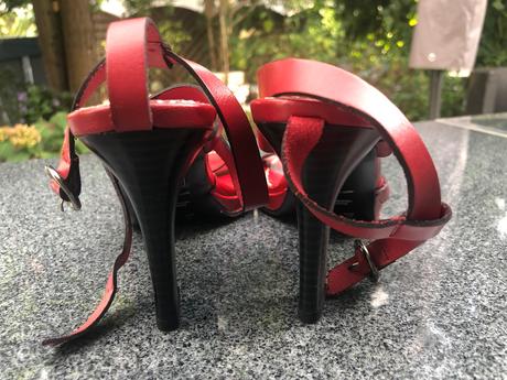 Cervene sandaly mango kozene 37, mango,37