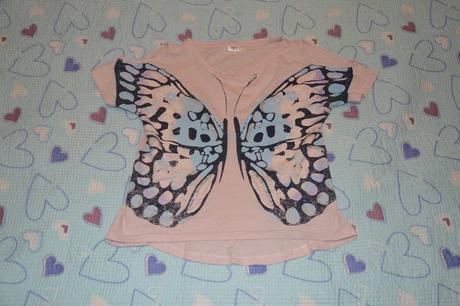 134 140 letní triko s motýlem, 140