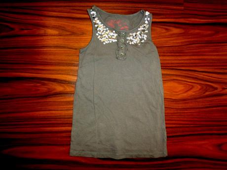 Krásné khaki letní tílko nebo šaty s flitry, next,116