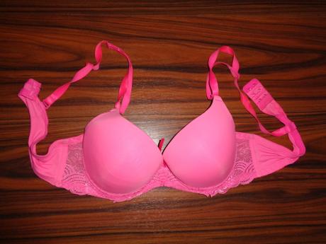 Svítivě růžová podprsenka - push-up - 90 c, 90c