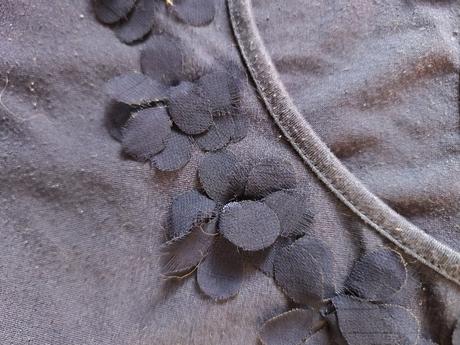 Tmavě modré kytičkové tričko 158/164, s/m, takko,164