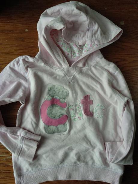 Růžová mikina s medvídkem, marks & spencer,104