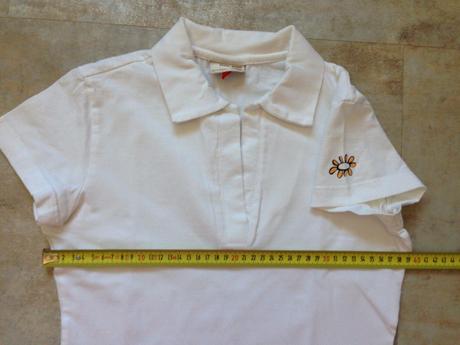 Bílé bavlněné tričko s límečkem vel.m zn. ellipse, m