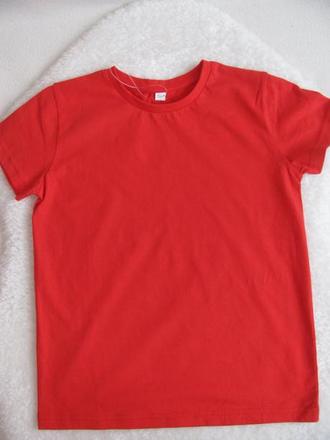 Bavlněné červené tričko / unisex, 140