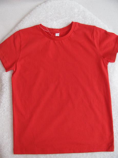 Bavlněné červené tričko / unisex, 140