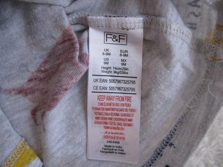 Šedé bavlněné tričko s rybičkami, f&f,74