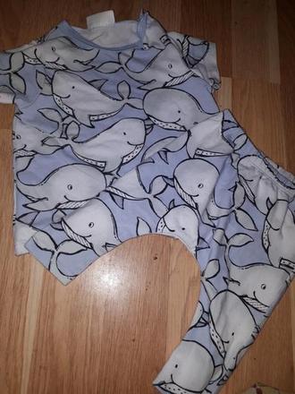 Komplet tričko + leginy s delfíny 62 next, next,62