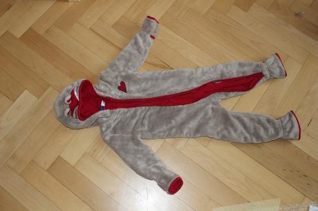 Teplý overal s liškou - nenošený, lupilu,80