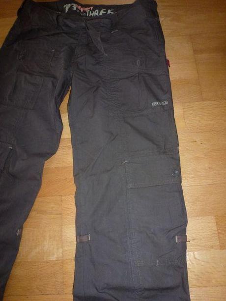 Sportovní hnědé plátěné kalhoty (i jako 3/4) 38/40, s.a.m.,m