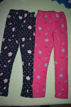 2x oteplené legíny 116/122, 116