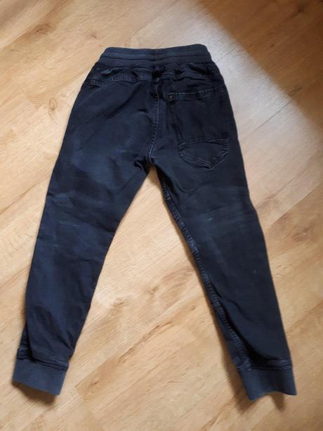 Bezva džíny rifle s pružný pasem v super barvičce, h&m,146