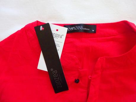 Červená bavlněná halena, xs