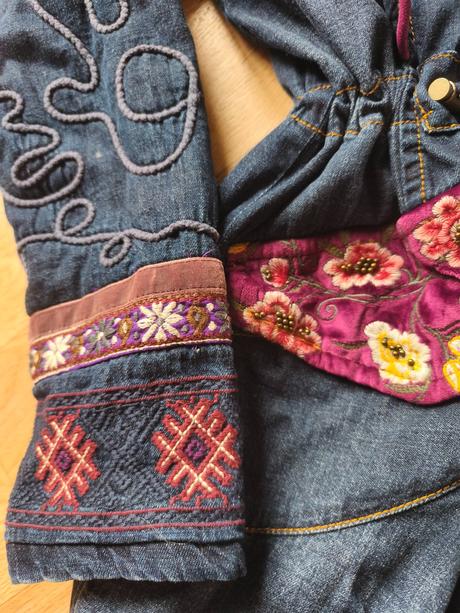 Džínová bunda parka kabát desigual xs/s, desigual,xs