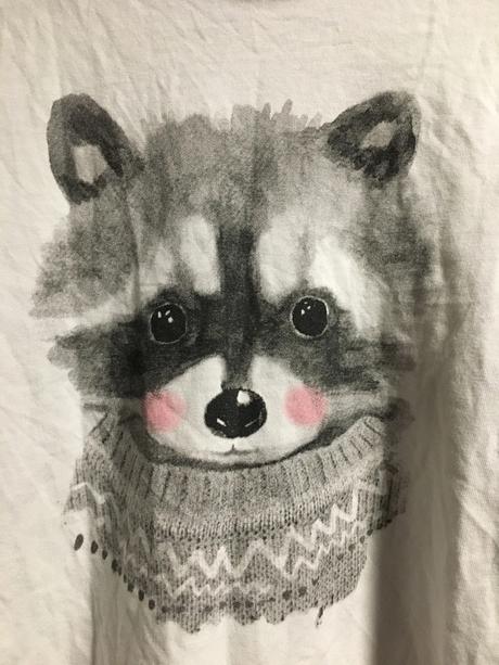 Vel. 110 bílé triko s mývalem, 110