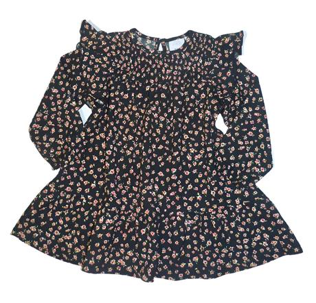 Zara šaty černé, drobně květované vel. 92, zara,92