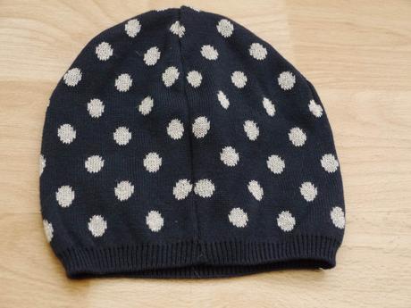 Tmave modra cepicka se stribrnymi puntiky, h&m,110