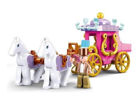 Stavebnice dobový kočár s koníky,