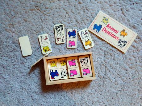 Nové dřevěné domino pro děti, zvířátka, 28 kusů,