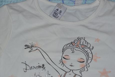 Bílé triko s baletkou, 3d sukýnka , zara,110