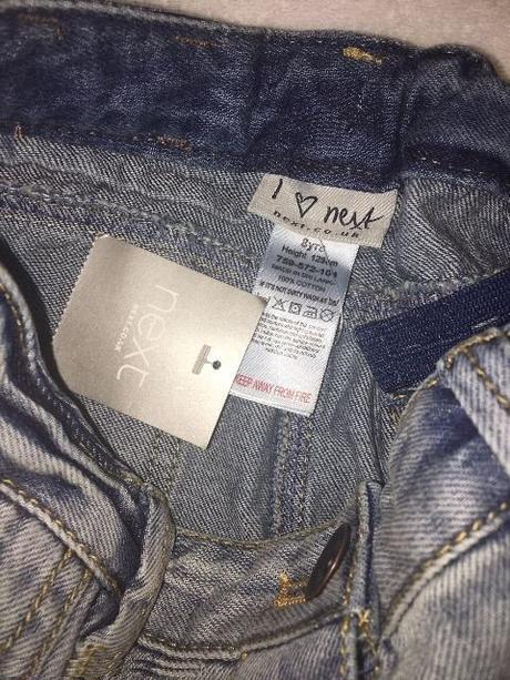 Světle modrá džínová sukně na knoflíky, vel. 8y, next,122