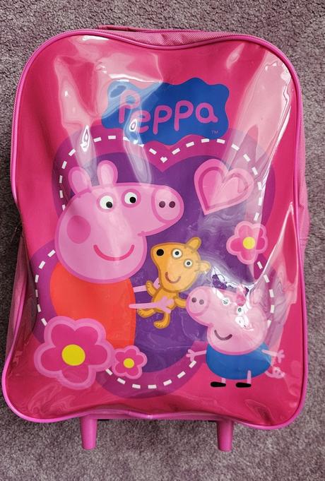 Dětský kufr (batoh) na kolečkách pepina, peppa pig, 