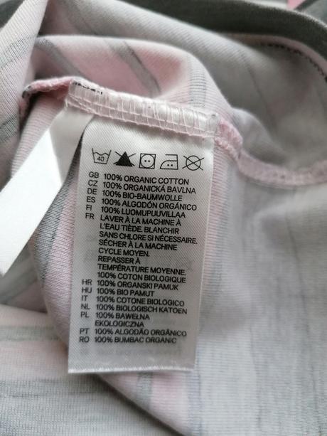 Bavlněné pruhované tričko vel 122 - 128, h&m,122