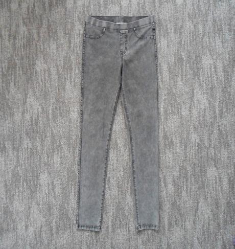Šedé legíny tregíny džegíny kalhoty skinny, h&m,158