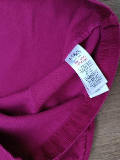 Dívčí vínová manžestrová sukně m&s, vel. 140, 140