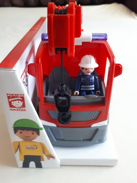 Multigo fire - jeřáb s hasičem - auto s igráčkem, 