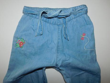 Dívčí plátěné letní kalhoty, 110