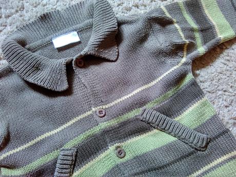 Vel.74, vel.6-9měs., dětský pletený khaki svetr, 74