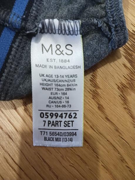 M&s 7 x spodní prádlo č.164, marks & spencer,164