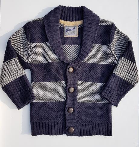 G274 chlapecký teplý svetr s knoflíky vel. 110, rebel,110