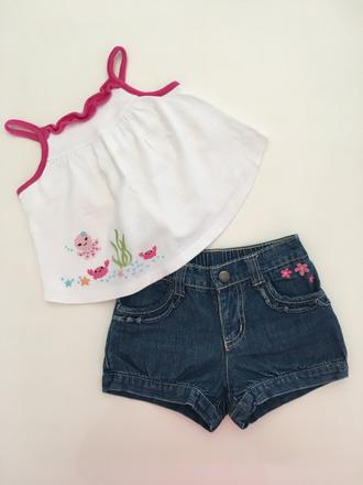 Letní komplet tílko, kraťasy gymboree (18-24 měs.), 92