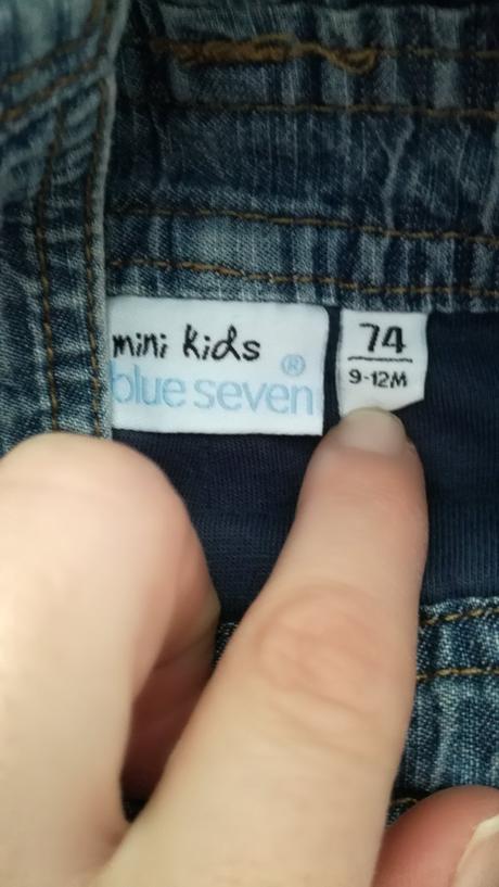 Laclové riflové kalhoty, 74