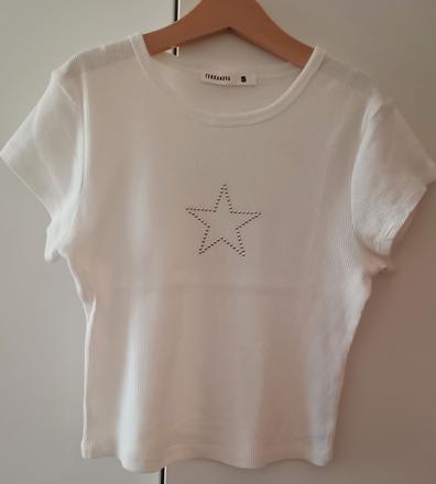 Krásné žebrované tričko s hvězdičkou- jako nové, terranova,s