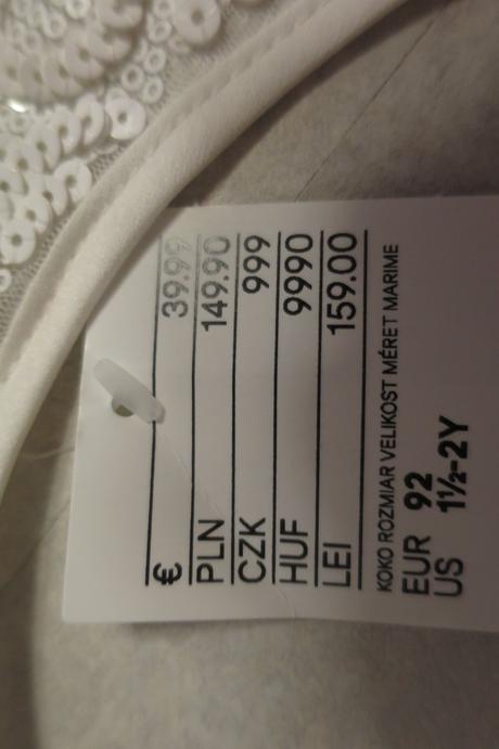 Luxusní šaty pro princeznu, h&m,92