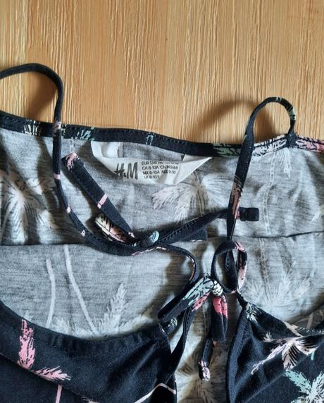 Šaty černé s palmami hm, h&m,134