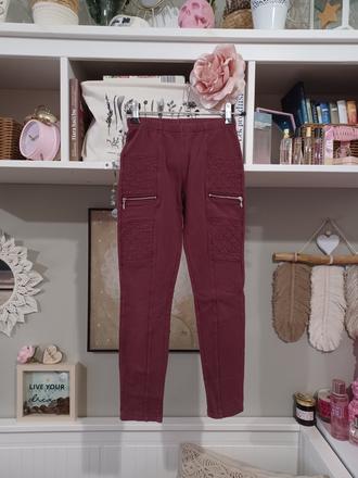 Vínové zateplené legíny lindex 134/140, lindex,140